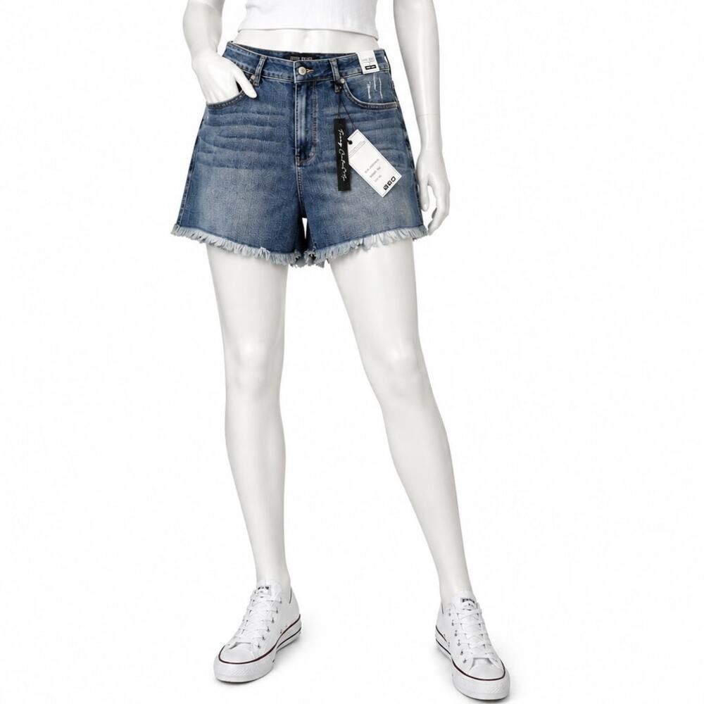 Judy Blue Denim Shorts Womens 34" 2XL High Waist tummy control Stretch NWT